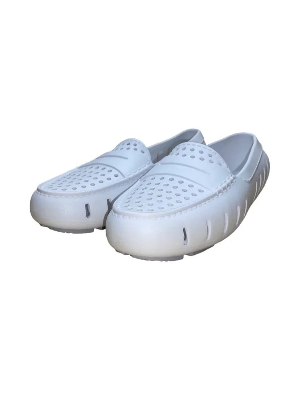 Floafers Men’s White Rubber Slip-On Water-Friendly Loafers Size 10
